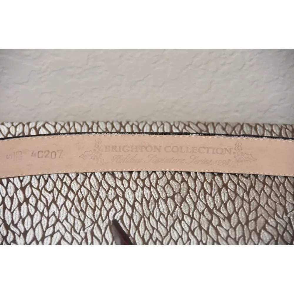 Brighton Holiday Signature Series 1998 Brown Leather Snake Print Belt Size 28